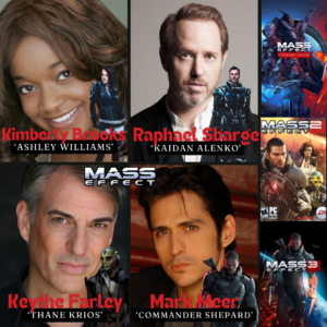Mass Effect I, II and III Voice Actors Kimberly Brooks, Raphel Sbarge, Keythe Farley and Mark Meer